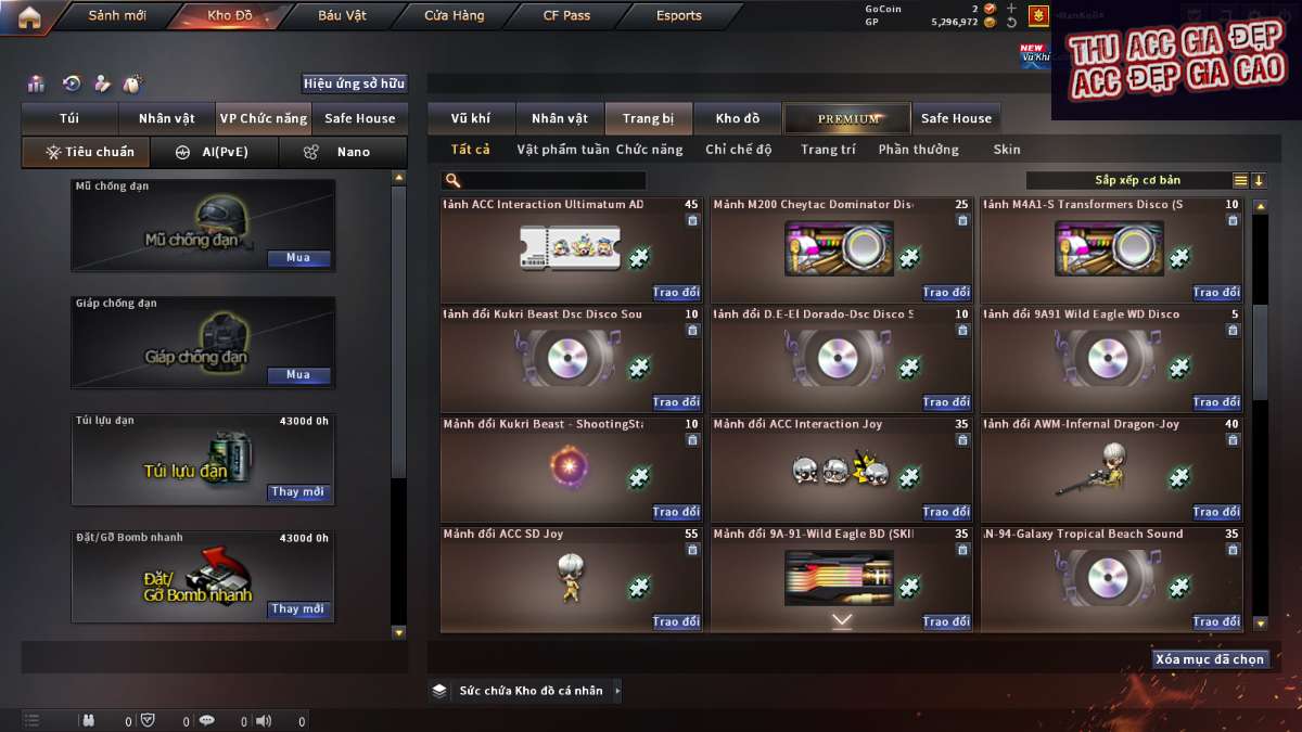 shop acc cf uy tin gia re